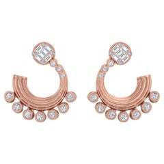 1,5 Karat SI/H Ohrringe aus 14 Karat Roségold mit runden Diamanten im Brillantschliff