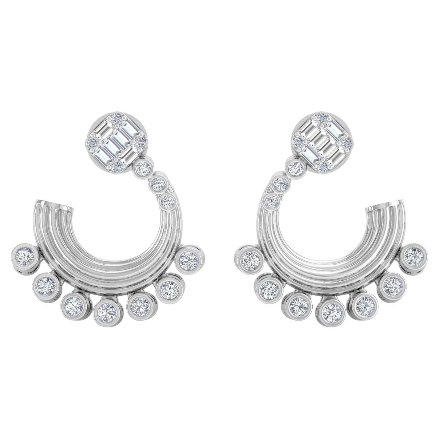1,5 Karat SI/H Diamant-Ohrringe aus 14 Karat Weißgold mit rundem Brillantschliff