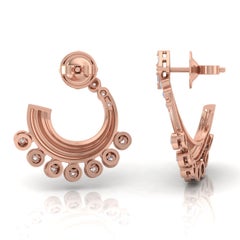 1.50 Ct Natural Diamond Hoop Earrings in 18K Rose Gold Bijoux de mariage pour femmes