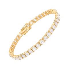 Pulsera de tenis de diamantes talla brillante redonda SI/H de 15 quilates Oro amarillo de 18 quilates