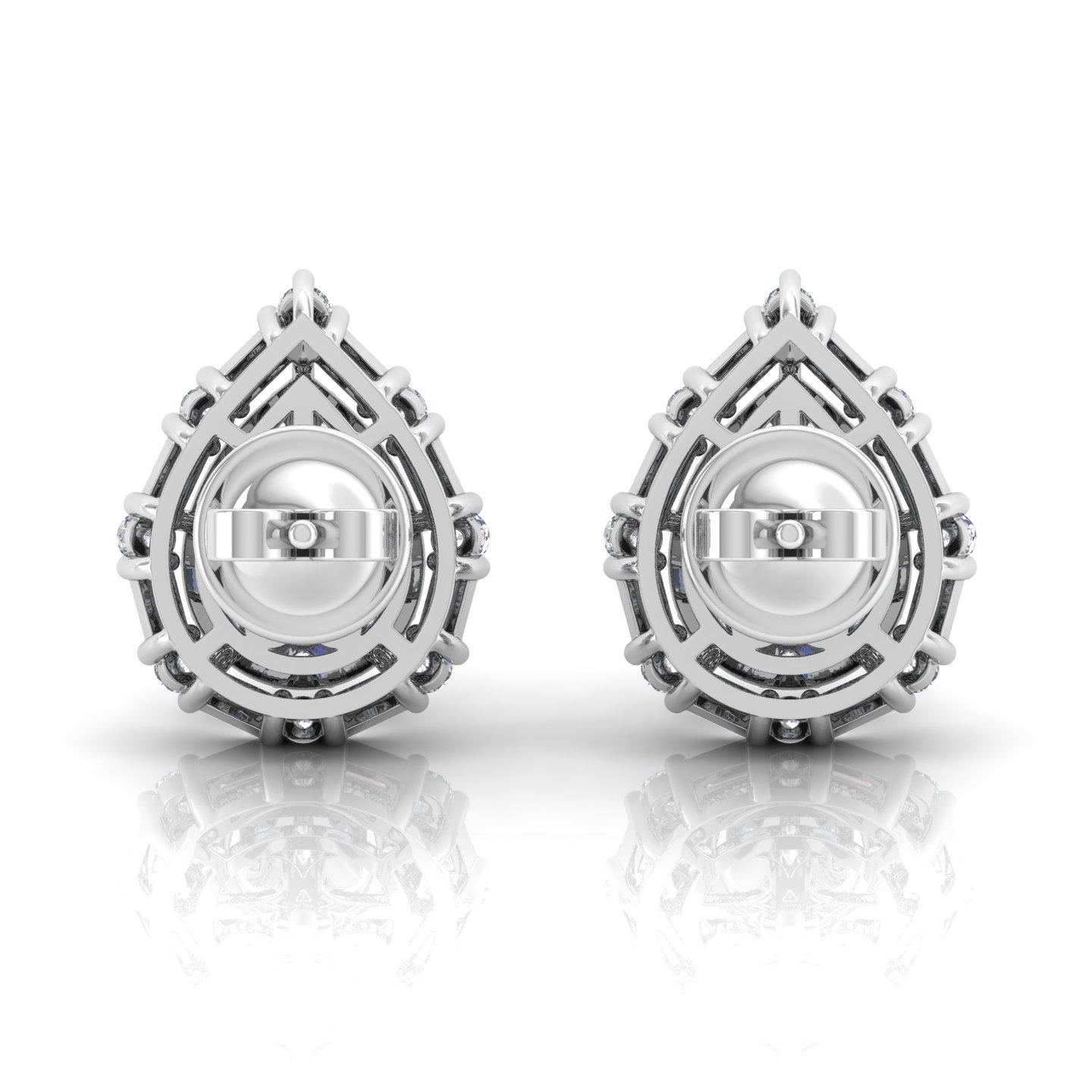 Moderno Orecchini con diamante da 1,5 carati SI/HI per tutti i giorni Orecchini in oro bianco 18 carati Gioielli di pregio in vendita
