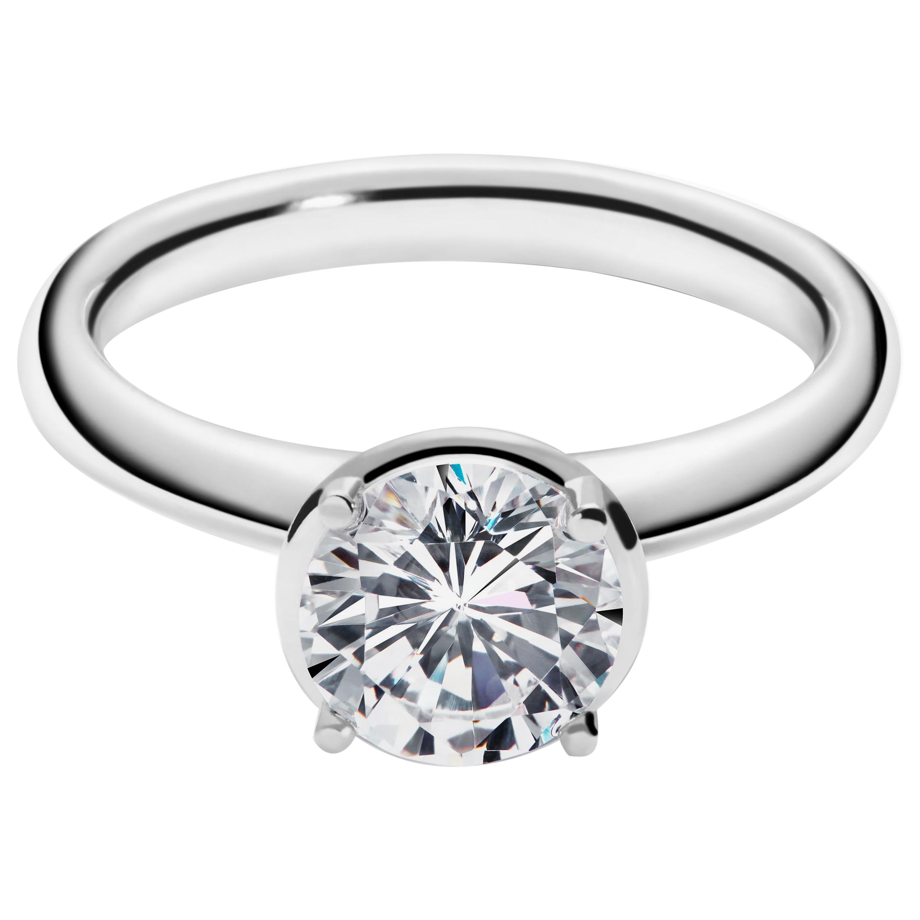 1.5 Carat Solitaire Traceable Diamond Ring in White Gold by Rocks for Life For Sale