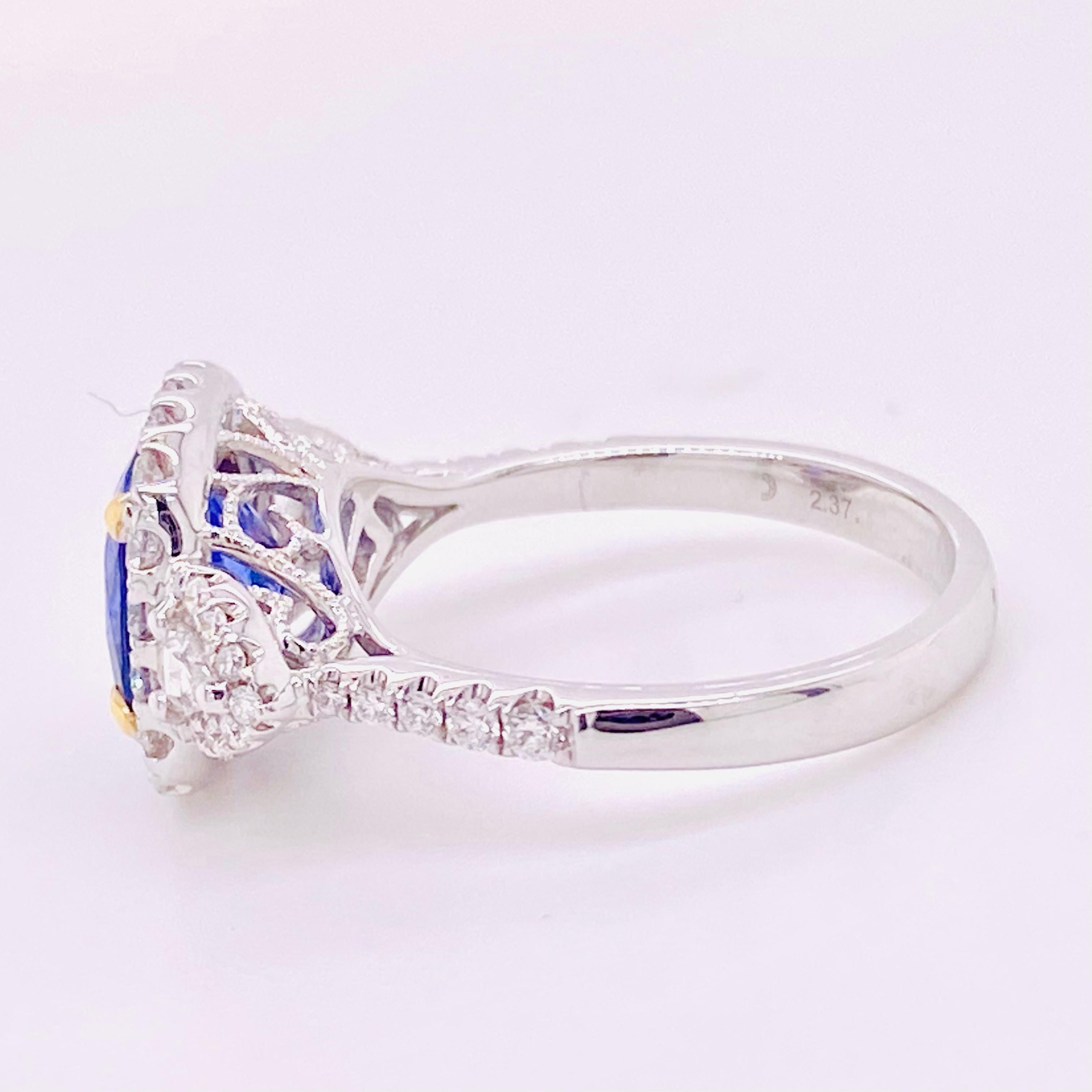 For Sale:  1.5 Carat Tanzanite Halo Ring, .50 Carat Diamond and Tanzanite Halo Ring 5