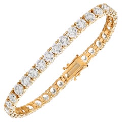 15 Carat Total Diamond Weight Diamond 14 KY Gold Tennis Bracelet GIA Certified
