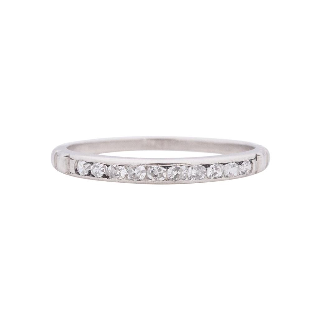 .15 Carat Total Weight Art Deco 18 Karat White Gold Diamond Engagement Ring