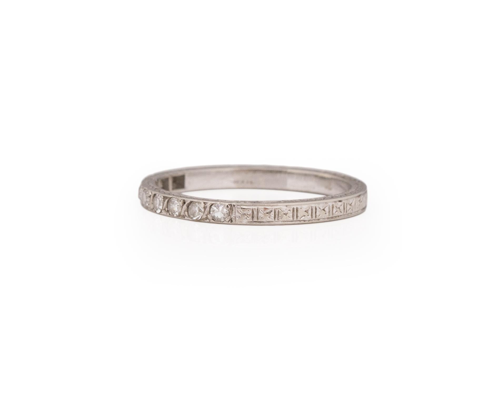 Old European Cut .15 Carat Total Weight Art Deco Diamond Platinum Engagement Ring For Sale
