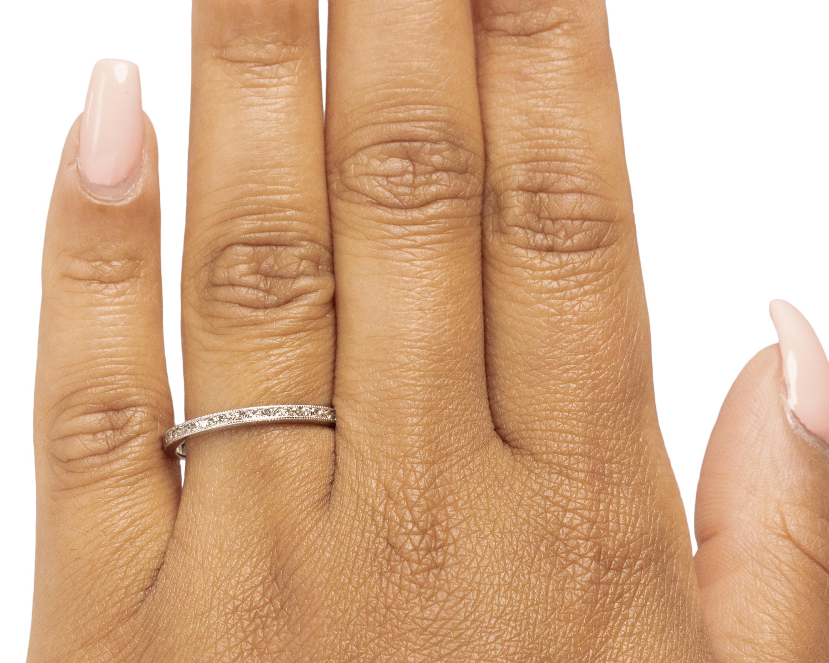 Women's .15 Carat Total Weight Art Deco Diamond Platinum Engagement Ring For Sale