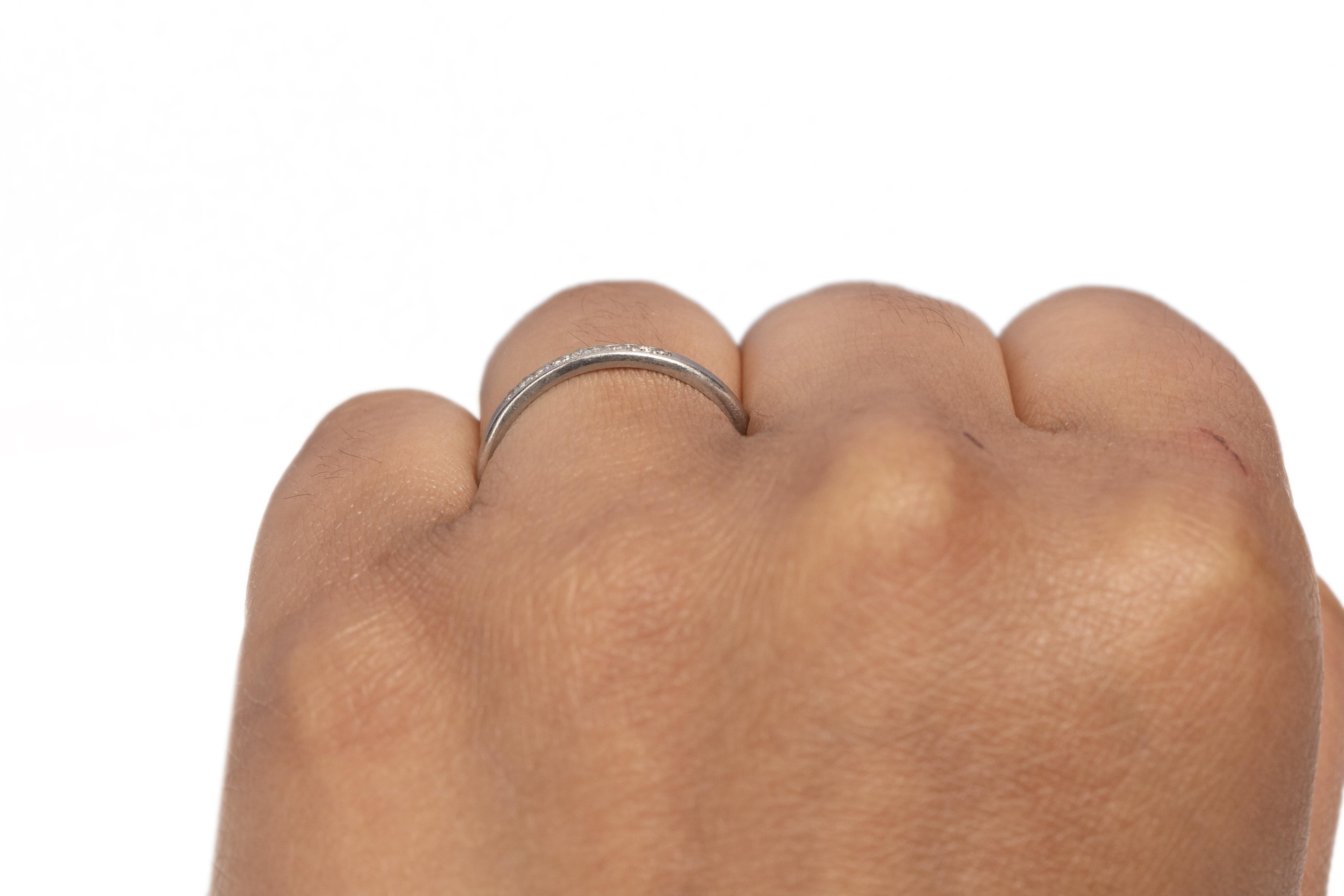 .15 Carat Total Weight Art Deco Diamond Platinum Engagement Ring In Good Condition For Sale In Atlanta, GA