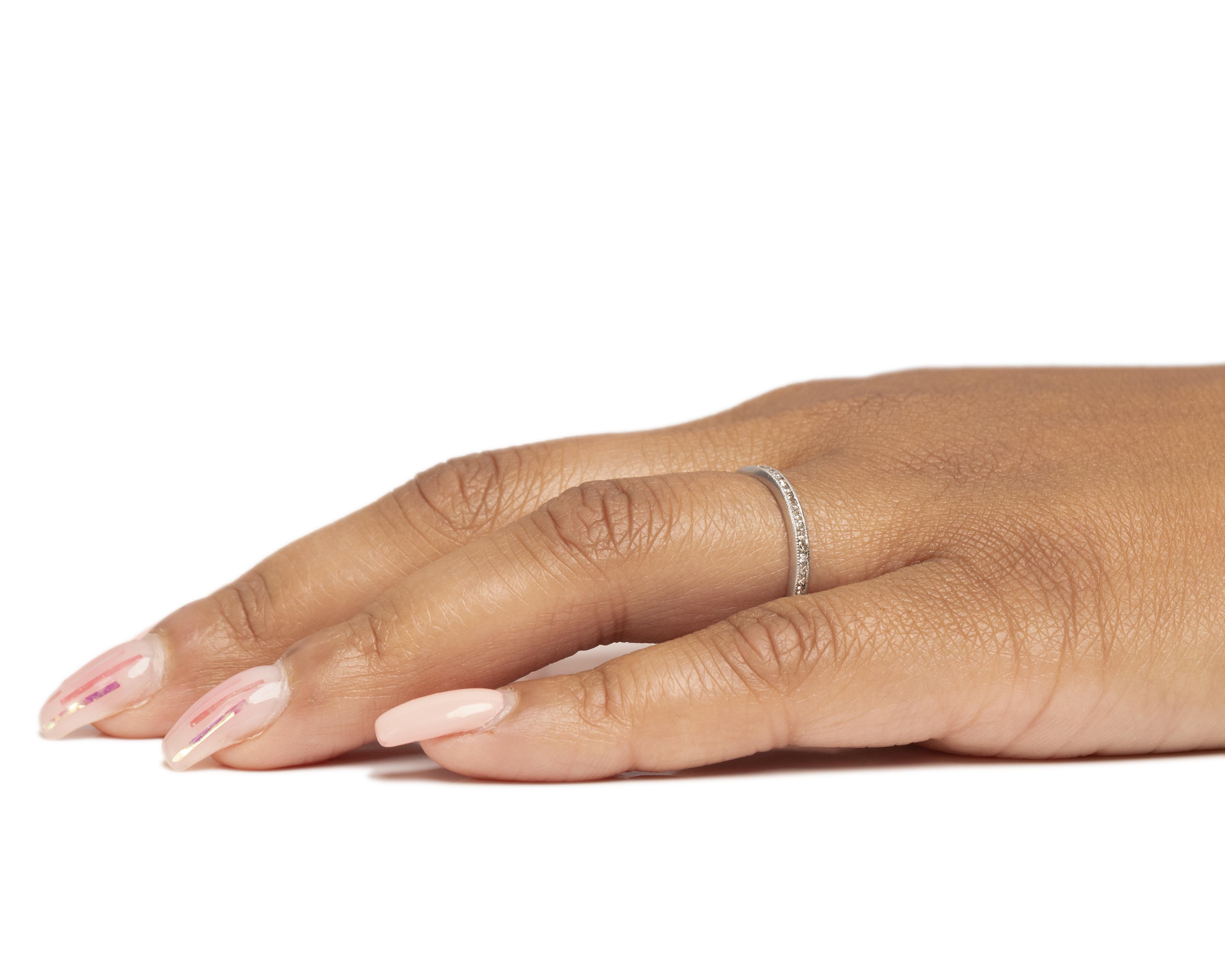 .15 Carat Total Weight Art Deco Diamond Platinum Engagement Ring For Sale 2