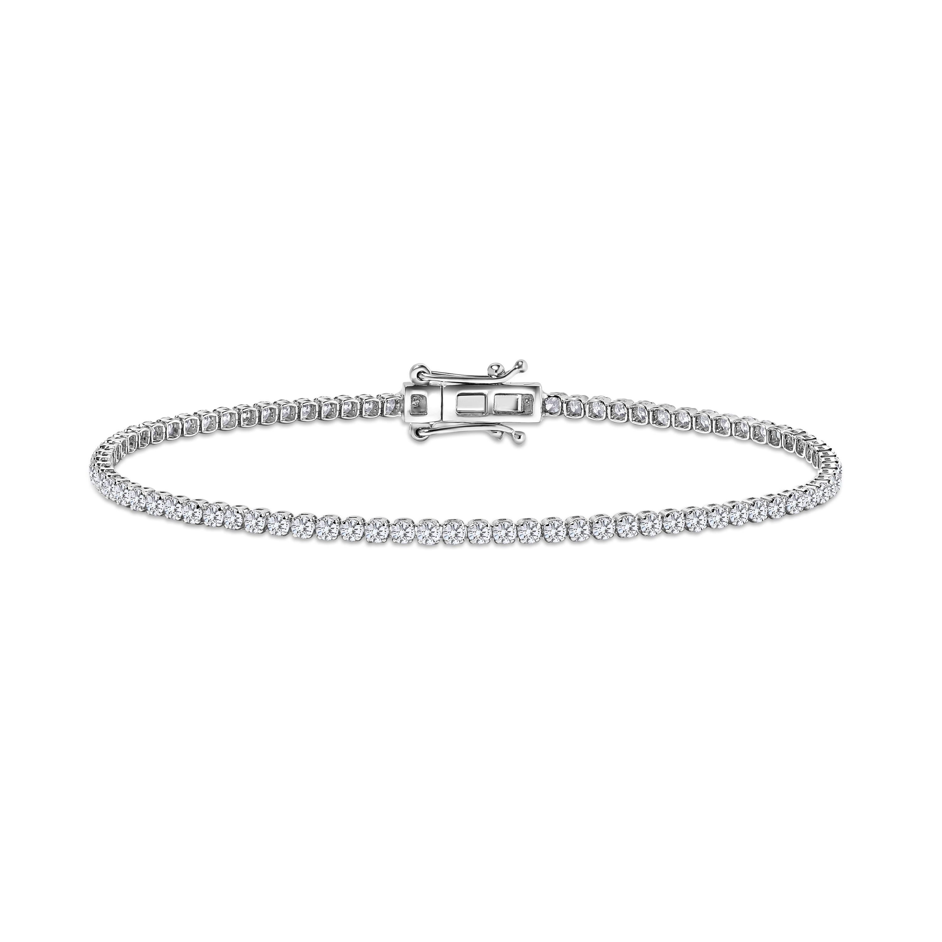 1.5 Carat TW Ultra Light Weight Natural Diamond Tennis Bracelet