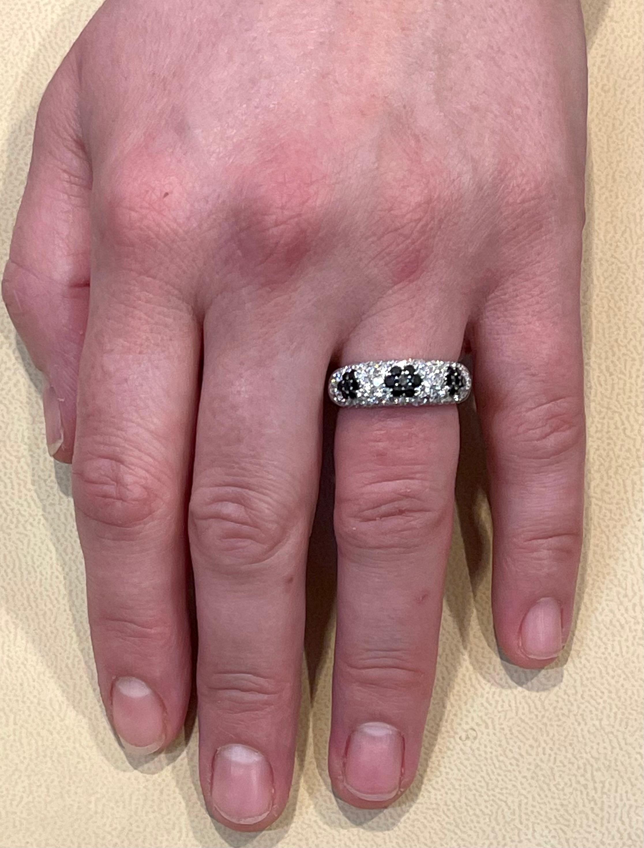 1.5 Carat White Diamond and 0.6 Carat Black Diamond Cocktail Ring 14 Karat Gold 3