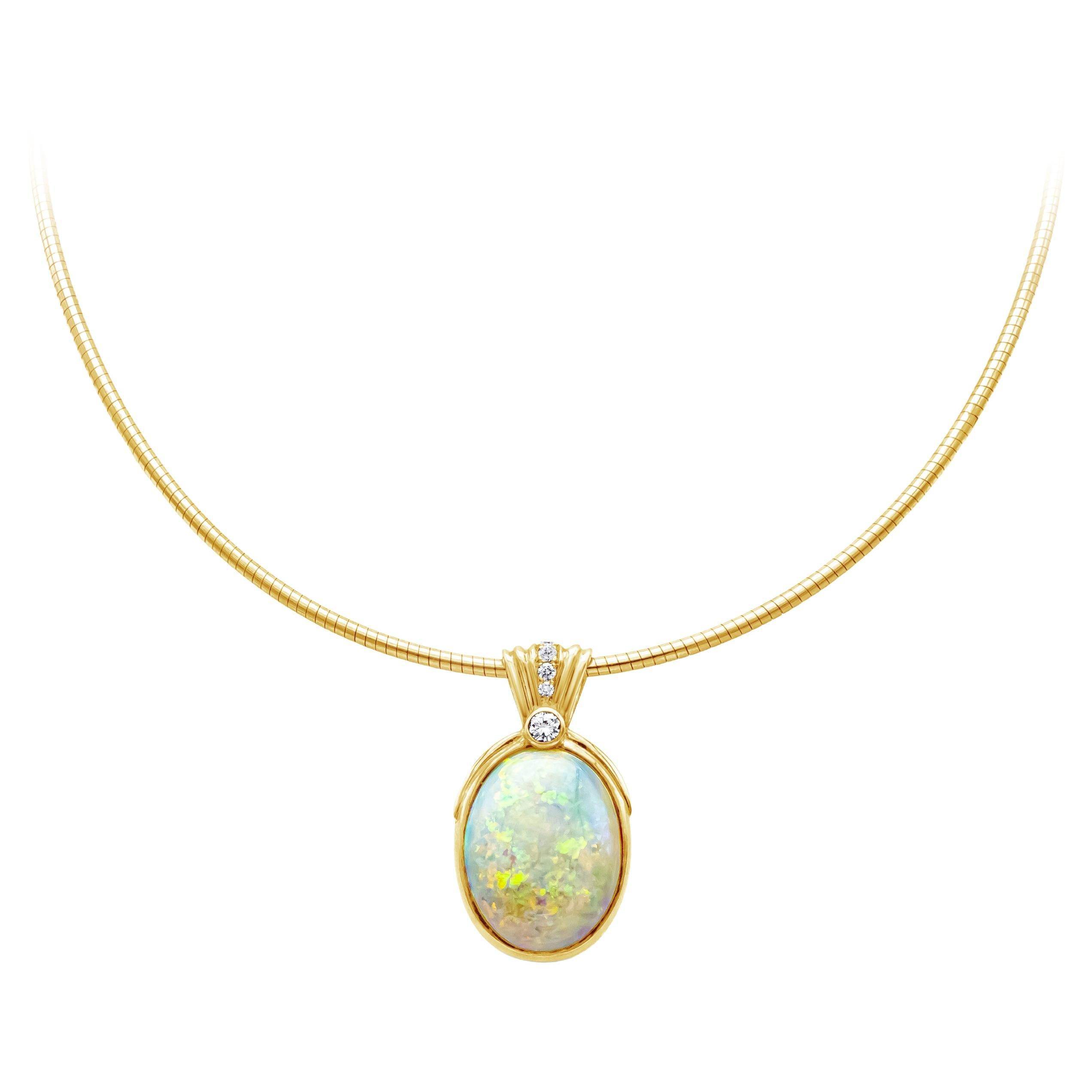 15 Carat White Opal Pendant Necklace