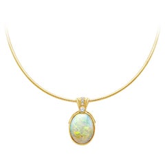 15 Carat White Opal Pendant Necklace