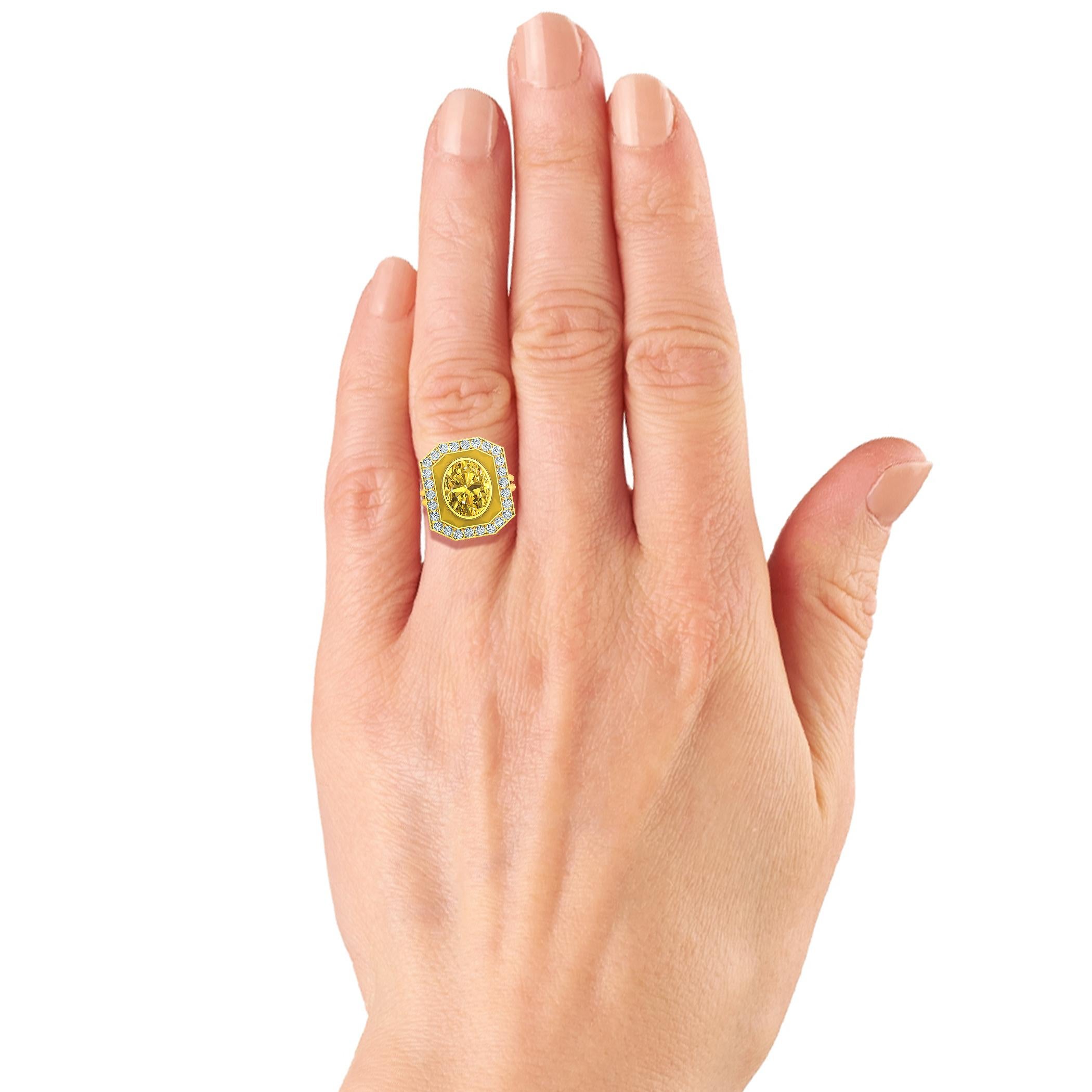 1.5 carat yellow diamond ring