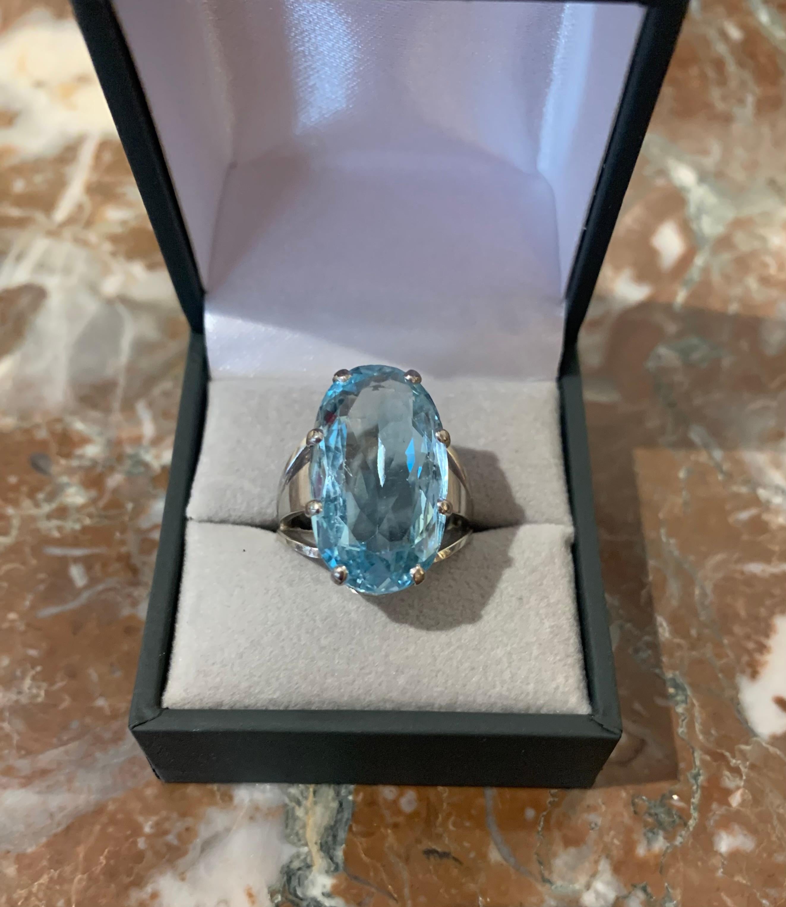 oval blue topaz ring