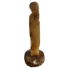 15" Chinese Monk Stone Sculpture