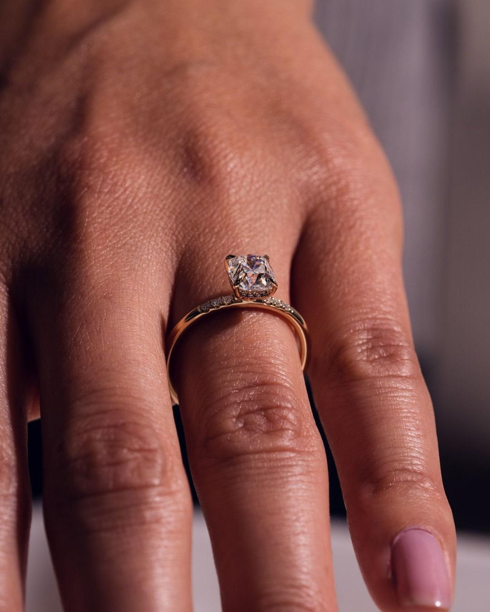 Verlobungsring 925 aus Moissanit mit 1,5 Karat im Kissenschliff und Sterlingsilber aus Sterlingsilber, Geschenk. 5