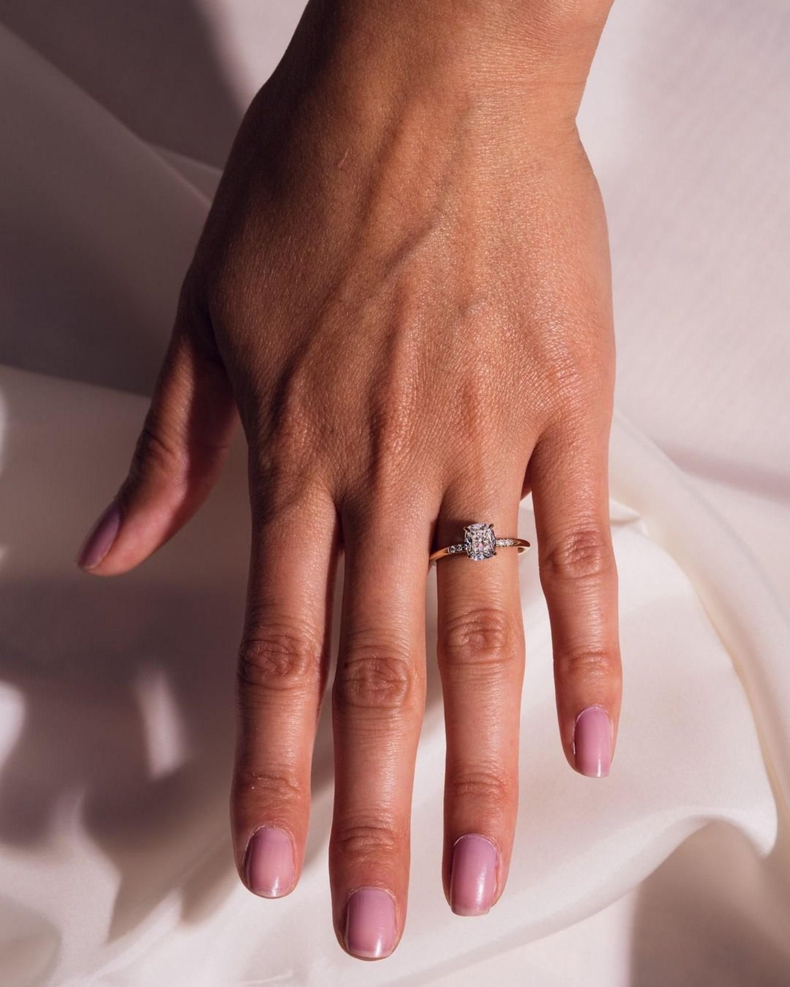 Verlobungsring 925 aus Moissanit mit 1,5 Karat im Kissenschliff und Sterlingsilber aus Sterlingsilber, Geschenk. 6