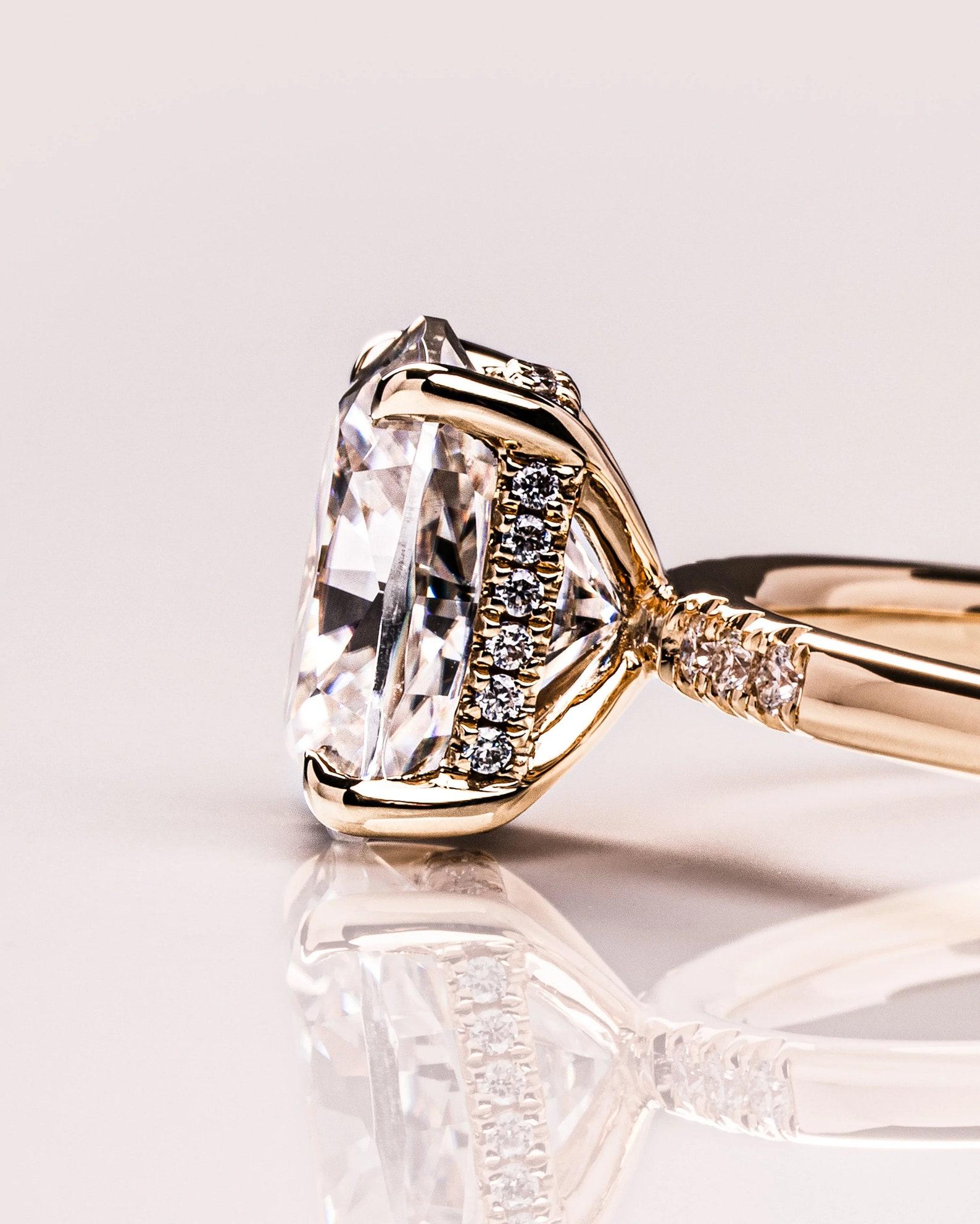 Verlobungsring 925 aus Moissanit mit 1,5 Karat im Kissenschliff und Sterlingsilber aus Sterlingsilber, Geschenk. 1