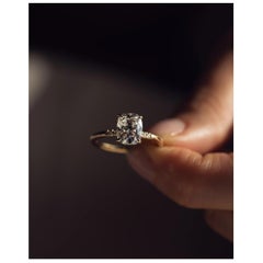 Verlobungsring 925 aus Moissanit mit 1,5 Karat im Kissenschliff und Sterlingsilber aus Sterlingsilber, Geschenk.