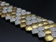 15 CT Diamond Paolo Costagli Snakeskin 18K Yellow Gold Bracelet