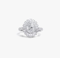 GIA-Certified 1.5ct Natural Oval Diamond Double Halo Engagement Ring - 18K Gold