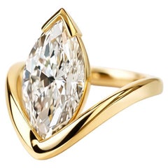 1,5 ct Marquise Moissanit Silber, Gold Ring