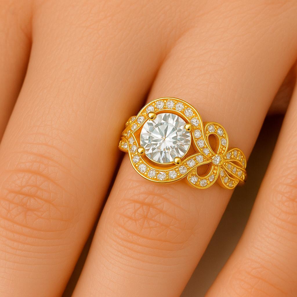 En venta: Anillo de compromiso de oro de 14 quilates con moissanita de 1,5 quilates.  6