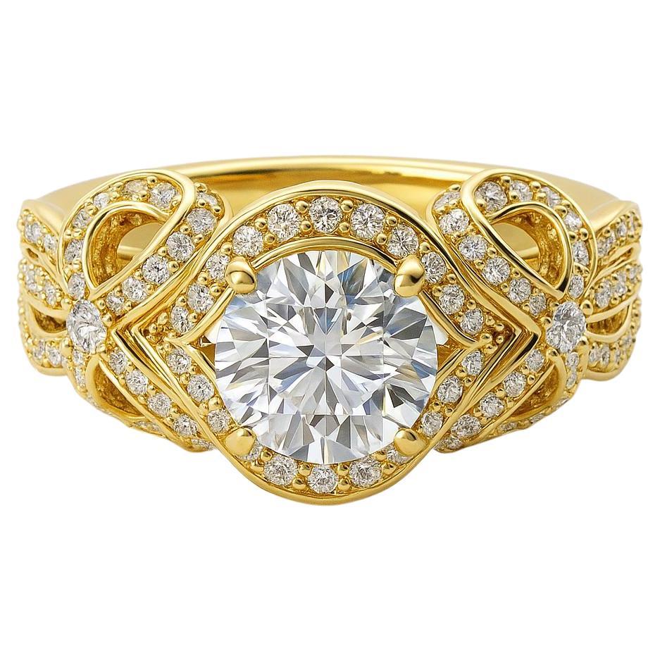 1.5 ct moissanite 14k gold engagement ring.