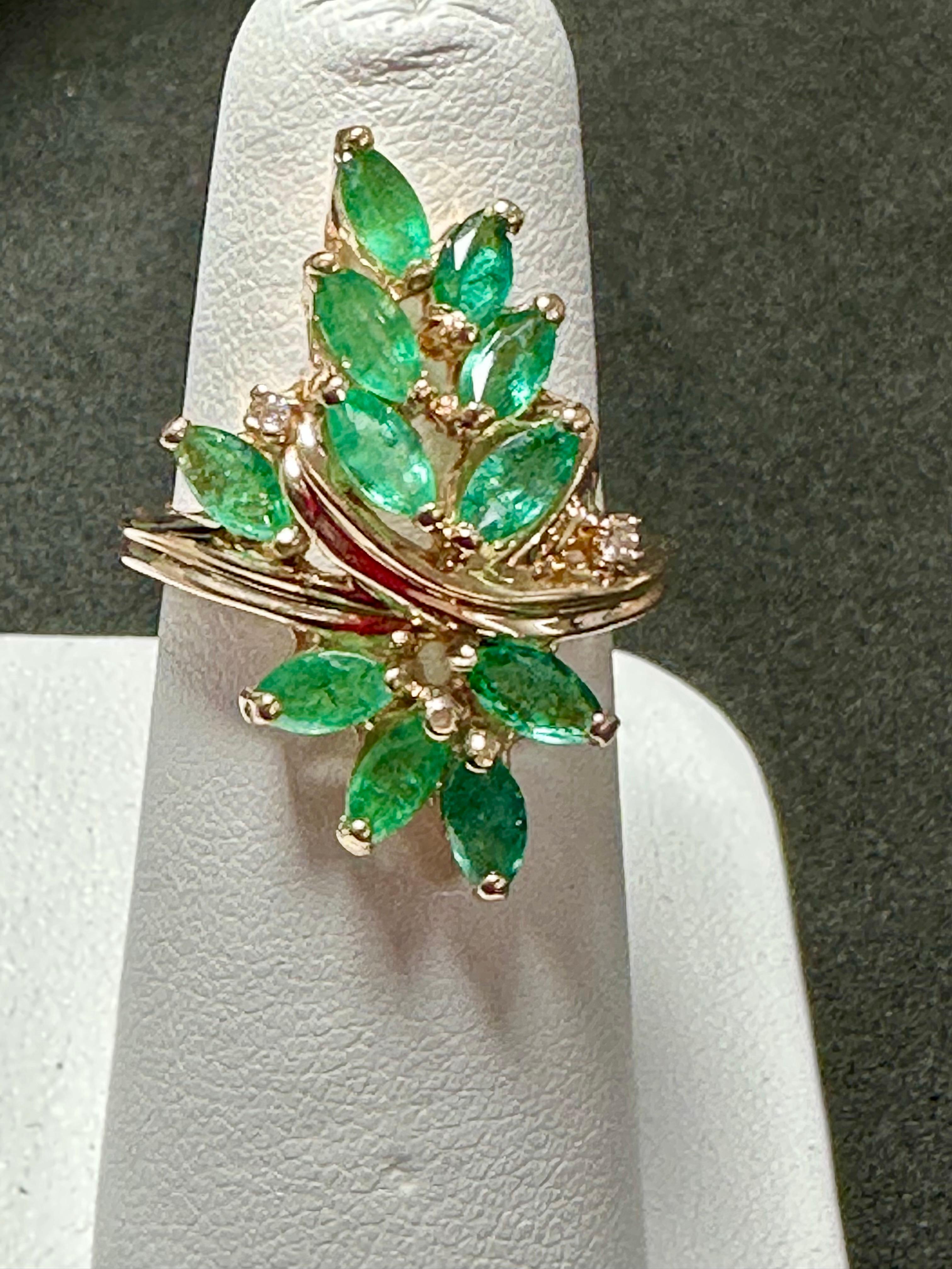marquise cut emerald ring