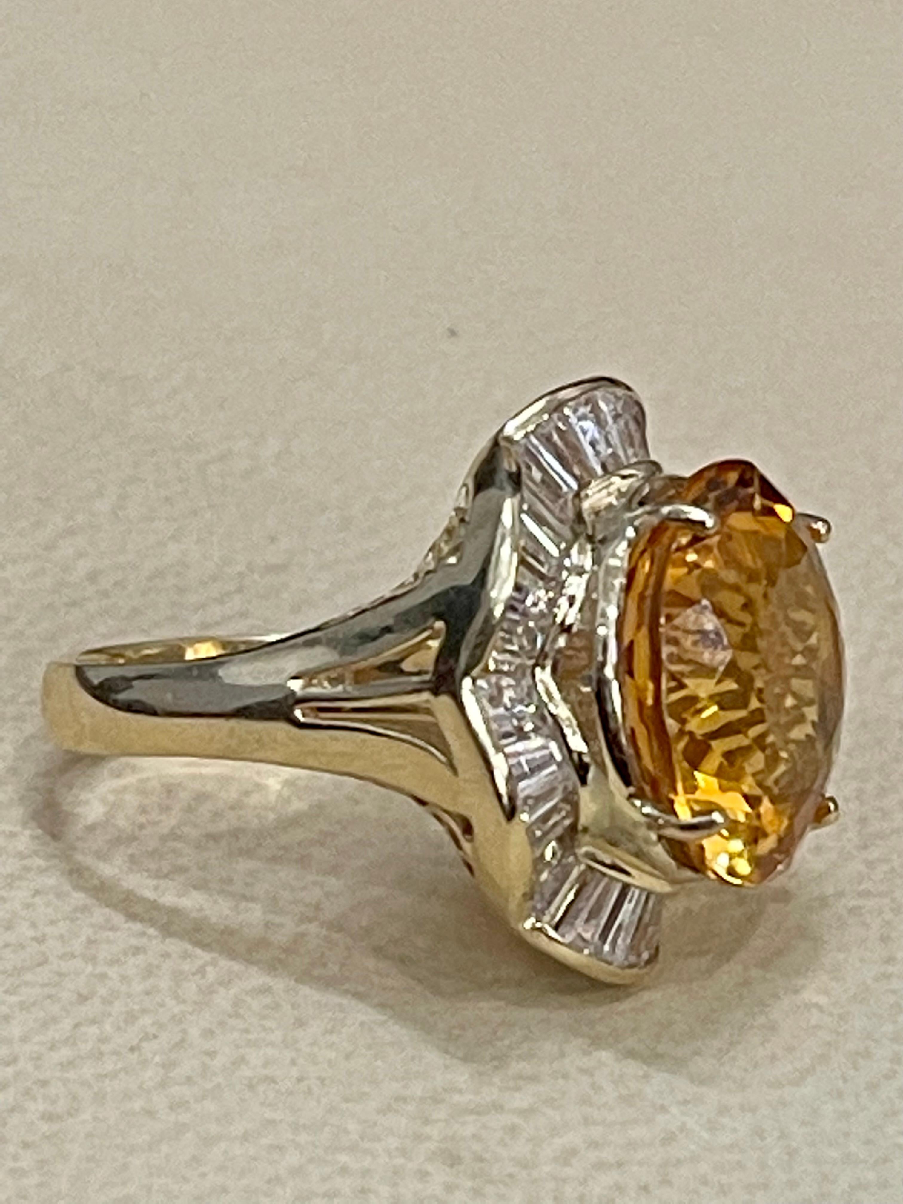 15 Karat natürlicher runder Citrin & Diamant-Cocktailring 14 Karat Gelbgold:: Nachlass 9