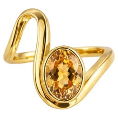 1.5 ct oval citrine silver, gold ring