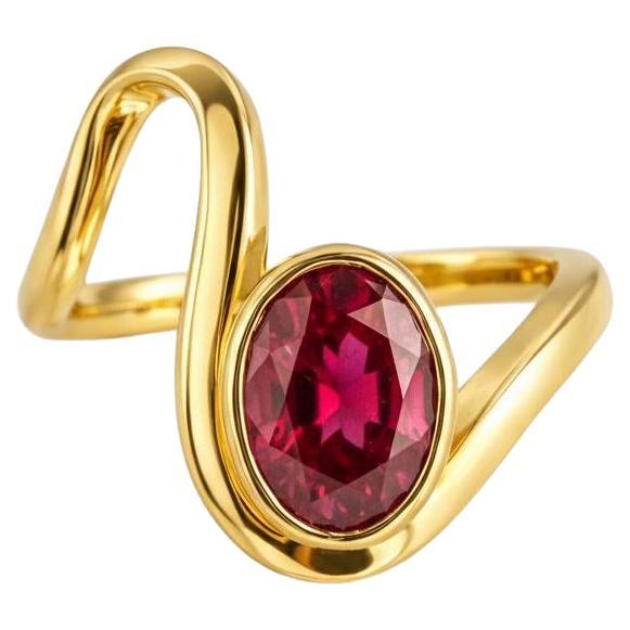 For Sale:  1.5 ct oval garnet silver, gold ring