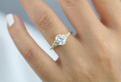 1.5 CT Oval Moissanite and Diamond 18k Vintage Engagement Ring by NOOI JEWELRY