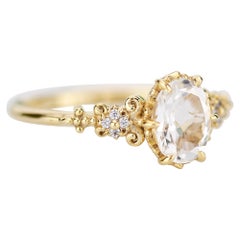 1.5 CT Oval Moissanite and Diamond 18k Vintage Engagement Ring by NOOI JEWELRY