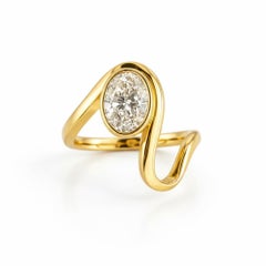 1.5 ct Oval moissanite silver, gold ring