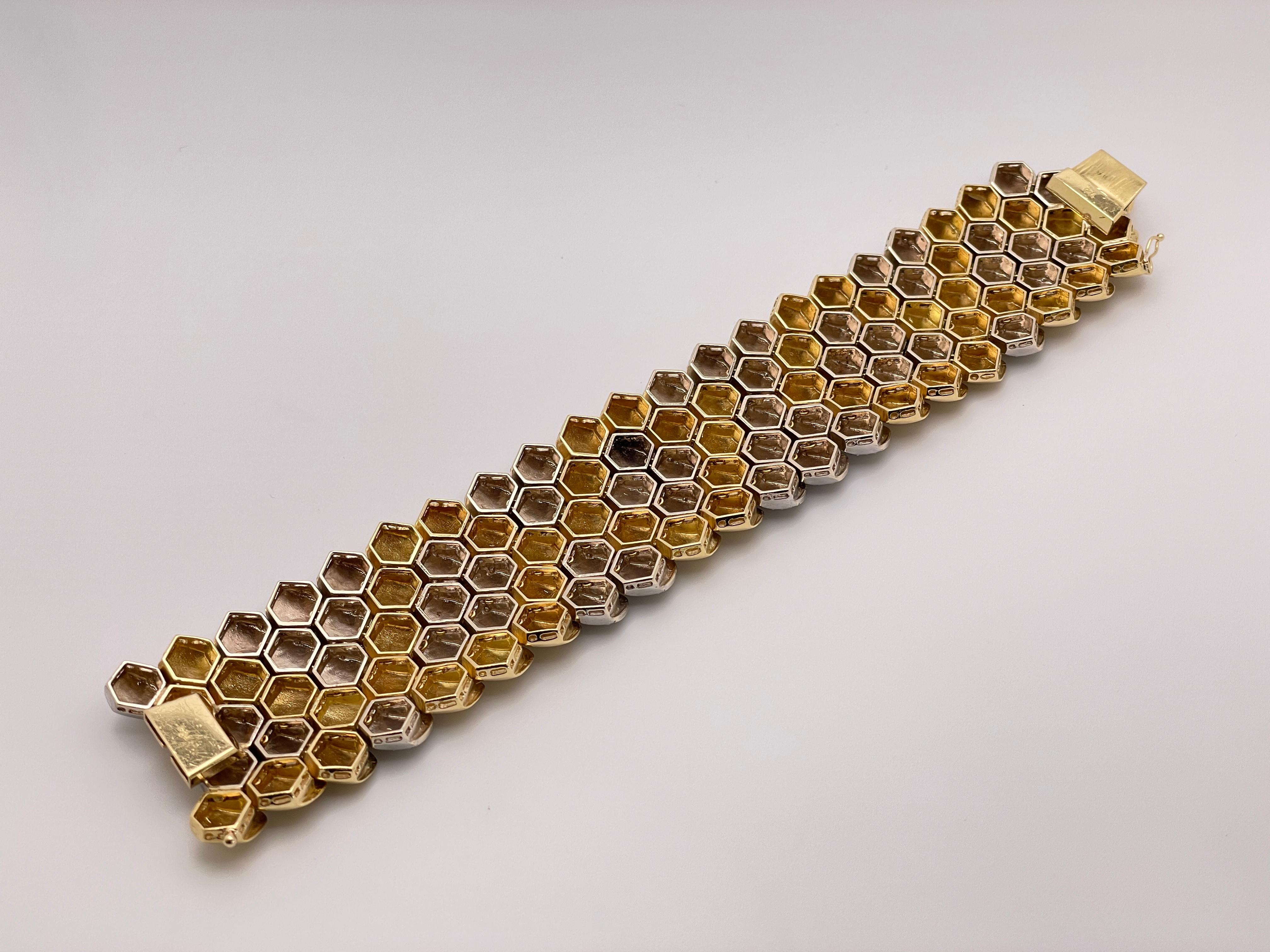 15 CT Paolo Costagli Pulsera de diamantes de piel de serpiente de oro amarillo de 18 quilates en venta 3
