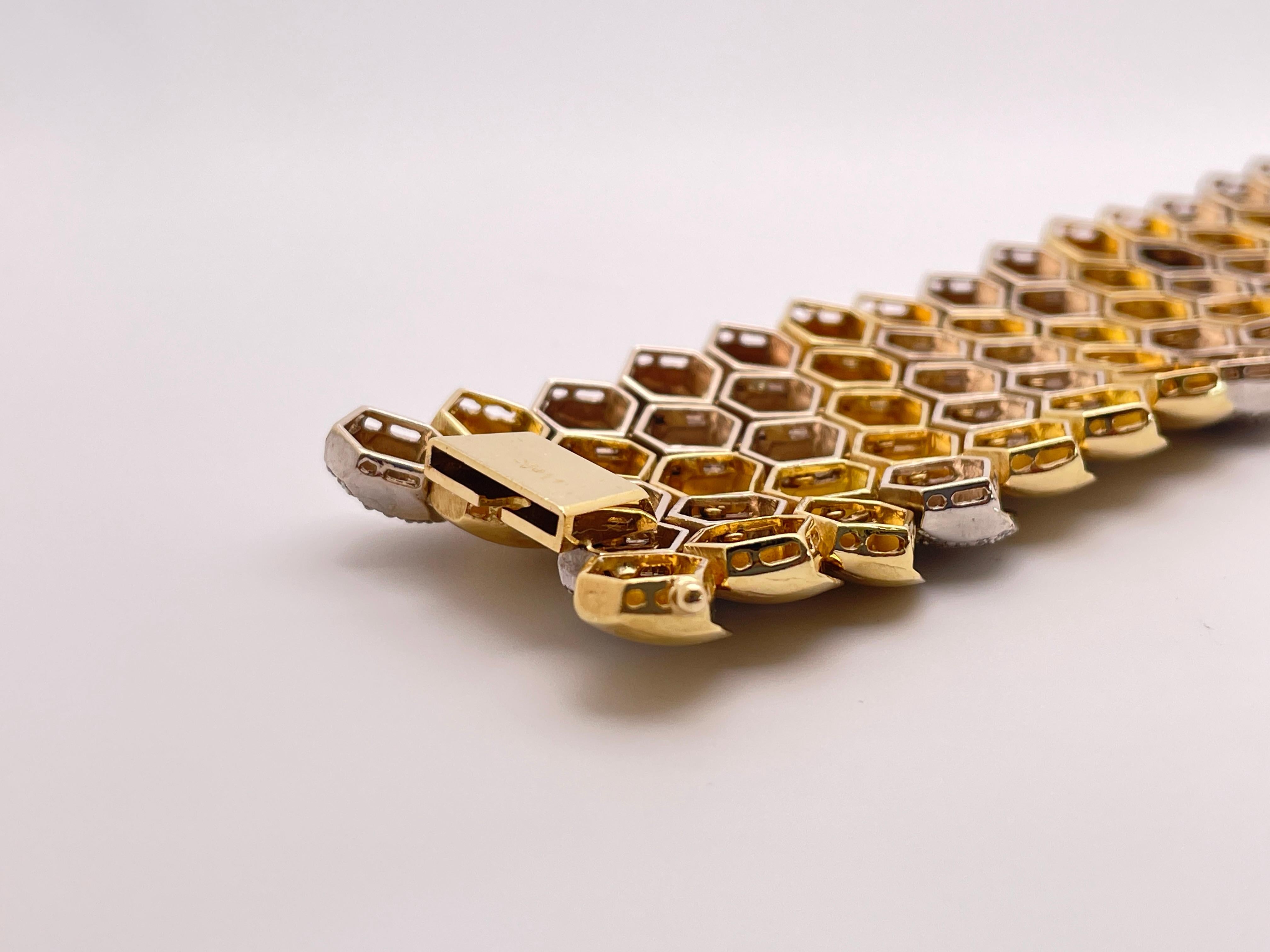 15 CT Paolo Costagli Pulsera de diamantes de piel de serpiente de oro amarillo de 18 quilates en venta 5