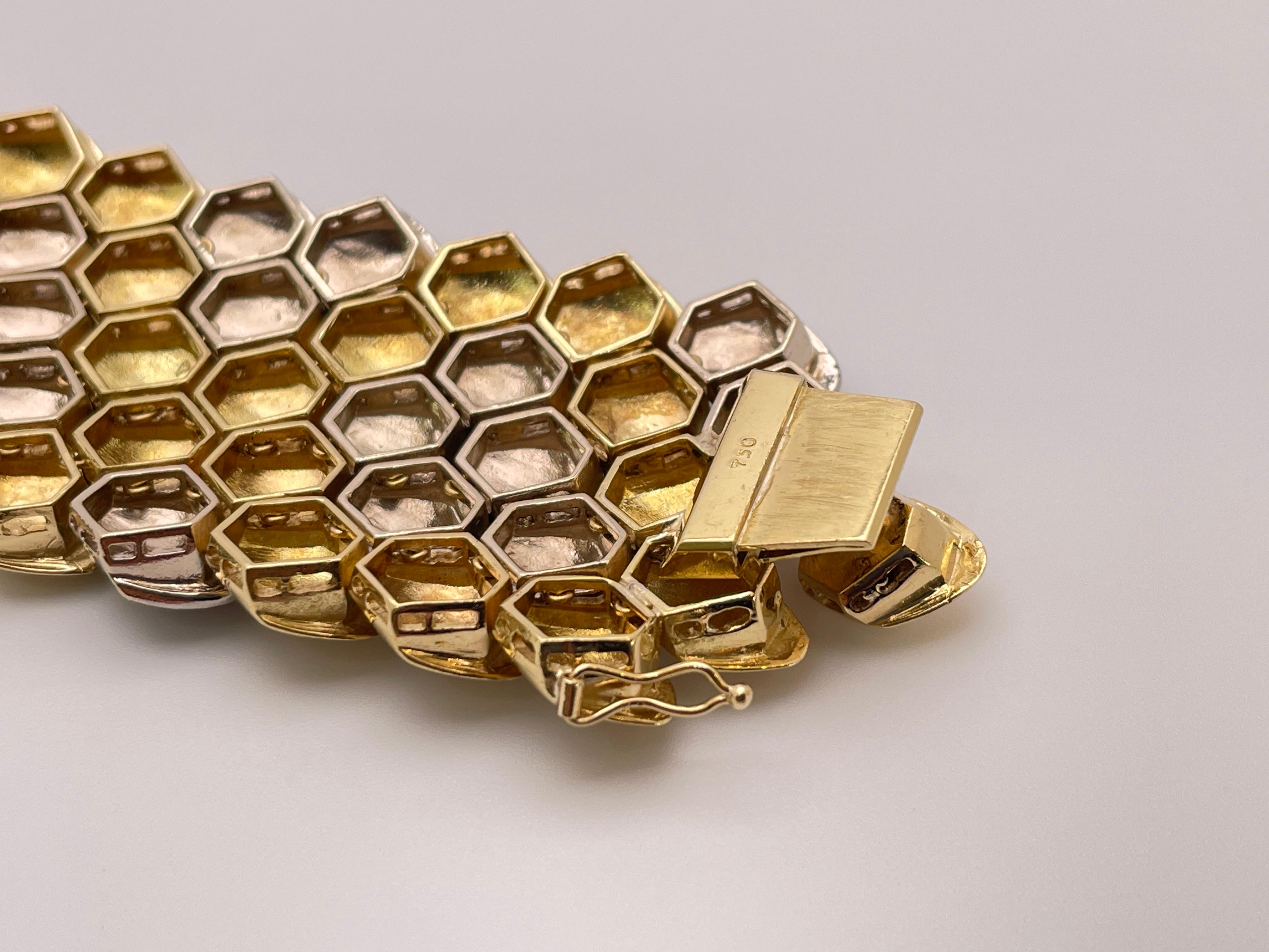 15 CT Paolo Costagli Pulsera de diamantes de piel de serpiente de oro amarillo de 18 quilates en venta 11