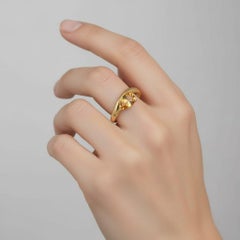 1.5 ct pear citrine silver, gold ring