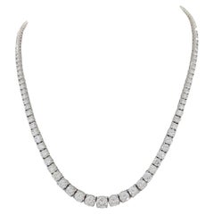 15 ct Round Brilliant Cut Diamond Riviera Diamond Line Necklace 