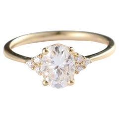 1.5 Ct Round Shaped Moissanite Ring 925 Sterling Silver Wedding Ring Gift.