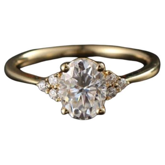 1.5 Ct Round Shaped Moissanite Ring 925 Sterling Silver Wedding Ring Gift.