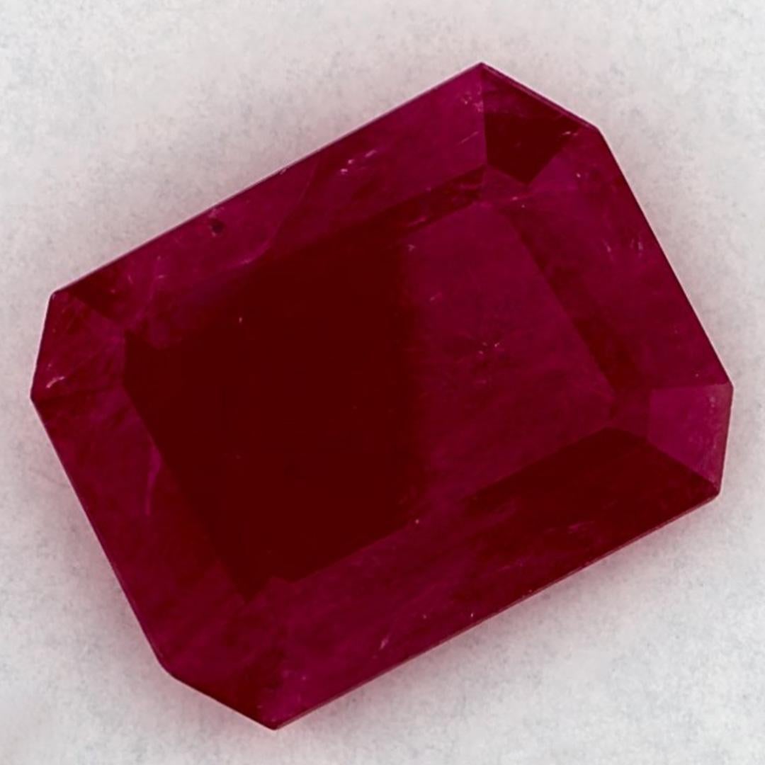 1.50 Ct Ruby Octagon Cut Loose Gemstone In New Condition For Sale In Fort Lee, NJ