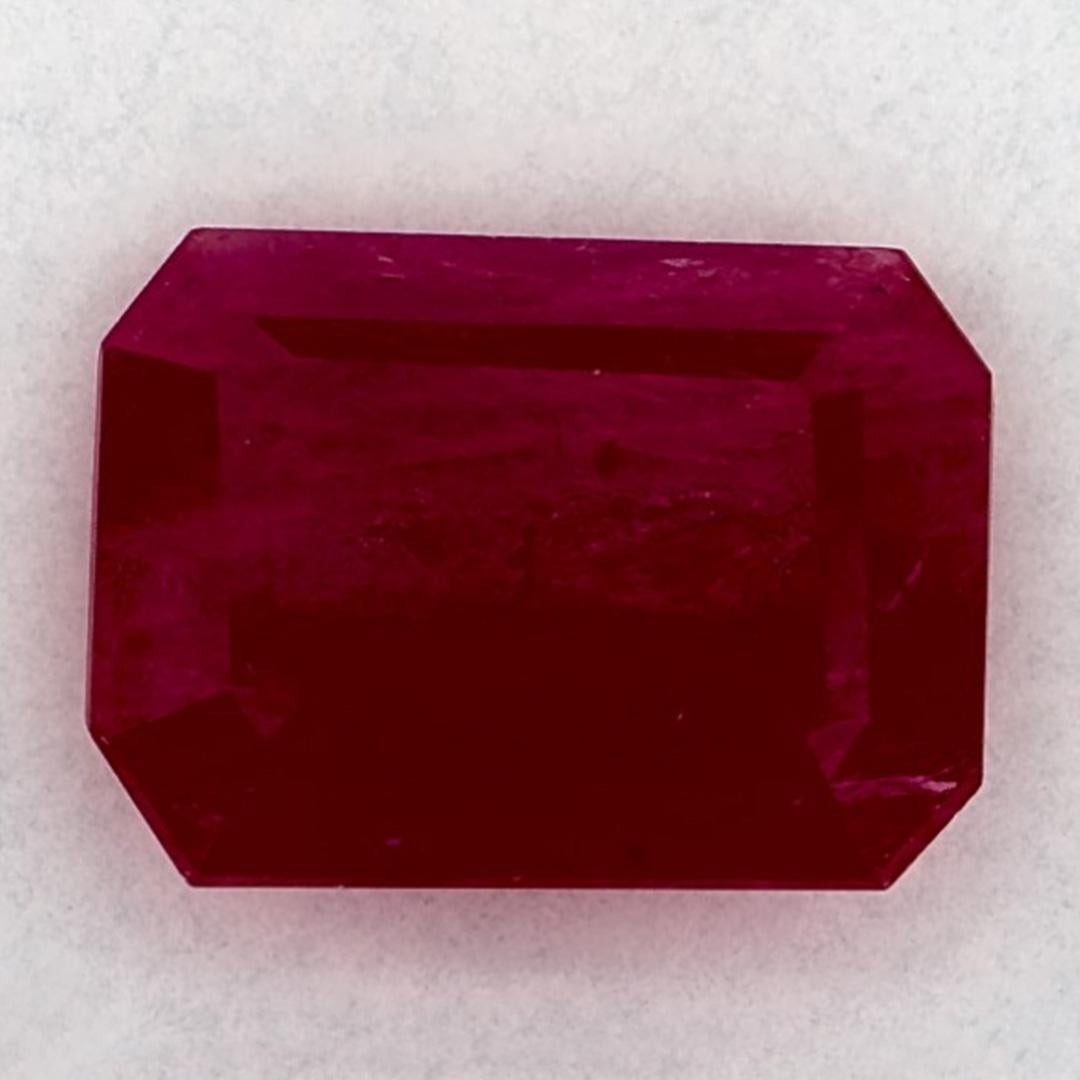 Women's 1.50 Ct Ruby Octagon Cut Loose Gemstone For Sale