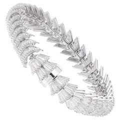 15 Ct SI Clarity HI Color Baguette Diamond Bracelet Gioielli in oro bianco 14 carati