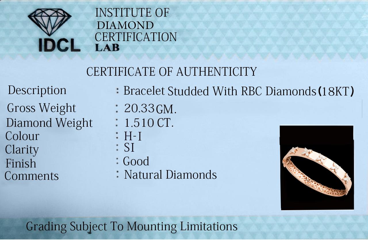 1.5 Ct. SI Clarity HI Color Marquise Diamond Bracelet 18 Karat Rose Gold Jewelry For Sale 4