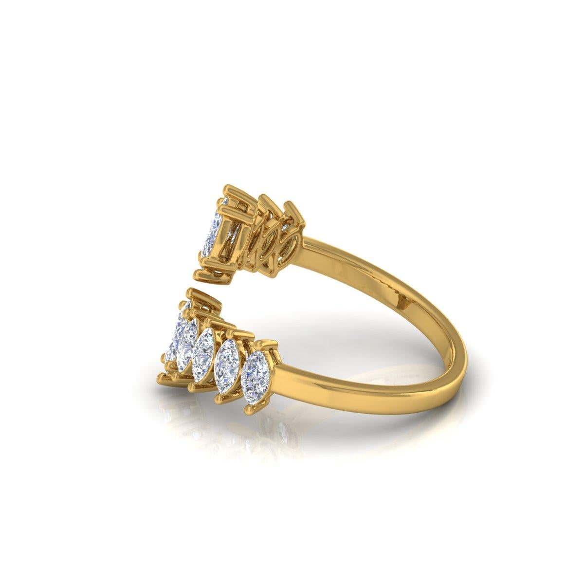 Item Code :- SER-2851H
Gross Wt. :- 3.30 gm
18k Solid Yellow Gold Wt. :- 3.00 gm
Natural Diamond Wt. :- 1.50 Ct. ( AVERAGE DIAMOND CLARITY SI1-SI2 & COLOR H-I )
Ring Size :- 7 US & All size available

✦ Sizing
.....................
We can adjust