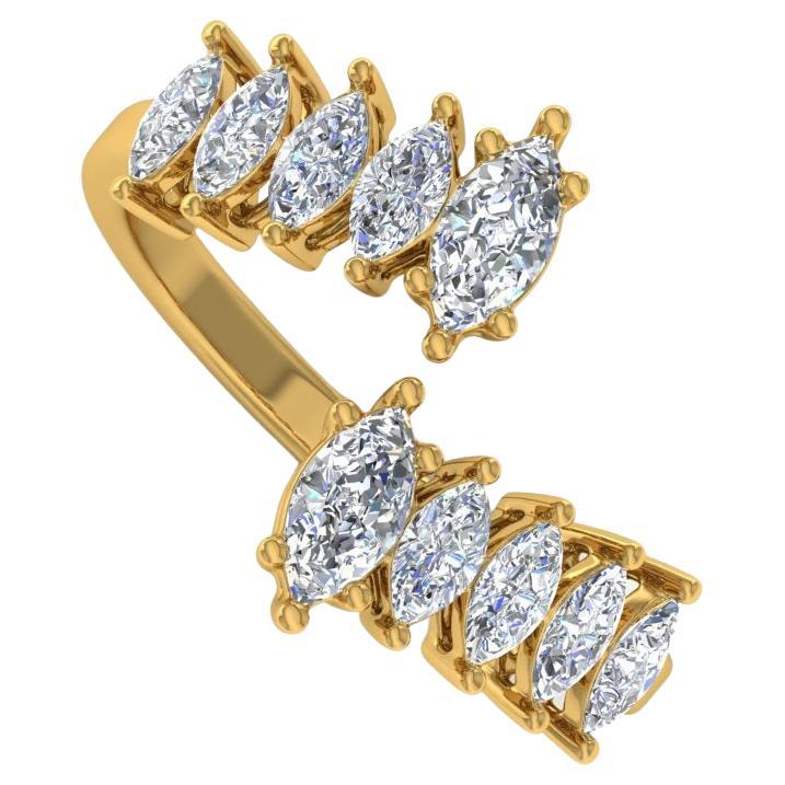 1.5 Carat SI Clarity HI Color Marquise Diamond Ring 18 Karat Yellow Gold Jewelry