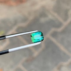 1,5 Karat zweifarbiger blau-grüner natürlicher Turmalin-Edelstein im Kissen-Schliff für Schmuck